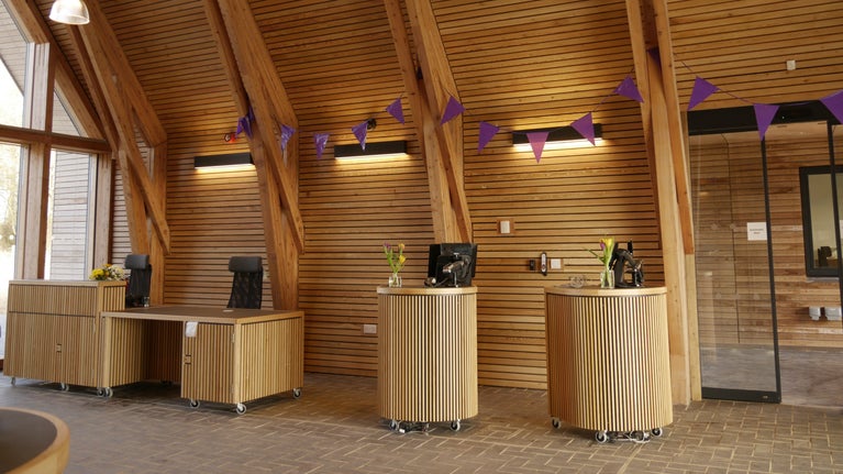 The visitor welcome centre at Wimpole Estate, Cambridgeshire